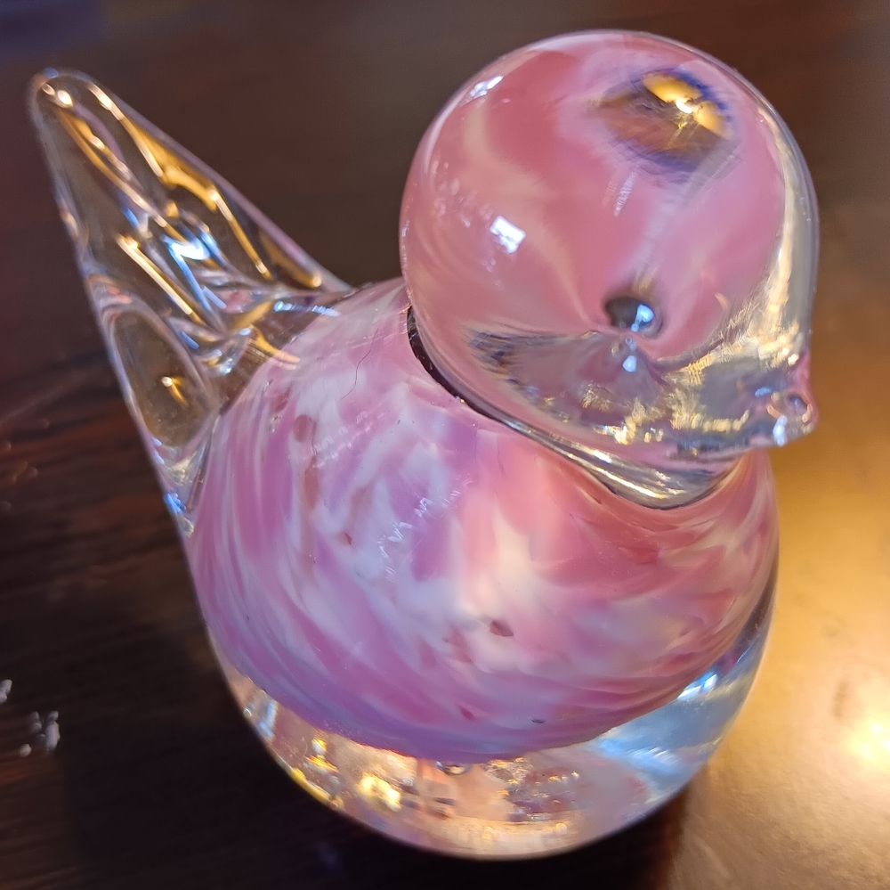 SWIRLED GLASS BIRD